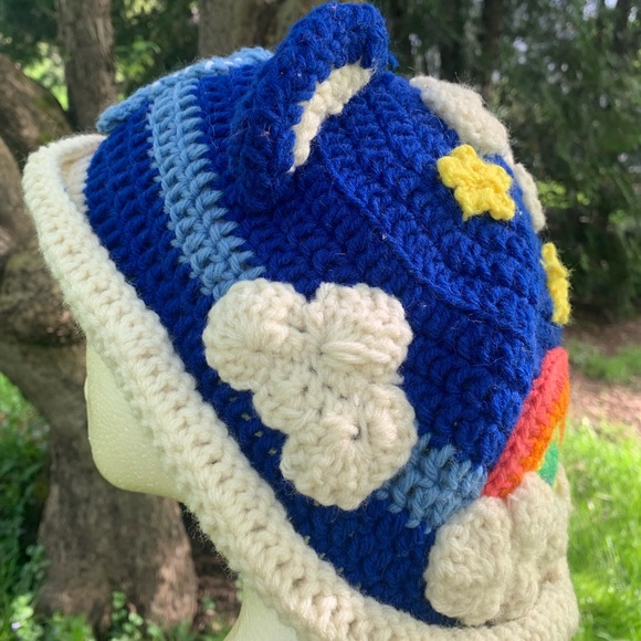 Crochet Grumpy Bear Bucket Hat!! Homemade! - Picture 4 of 6